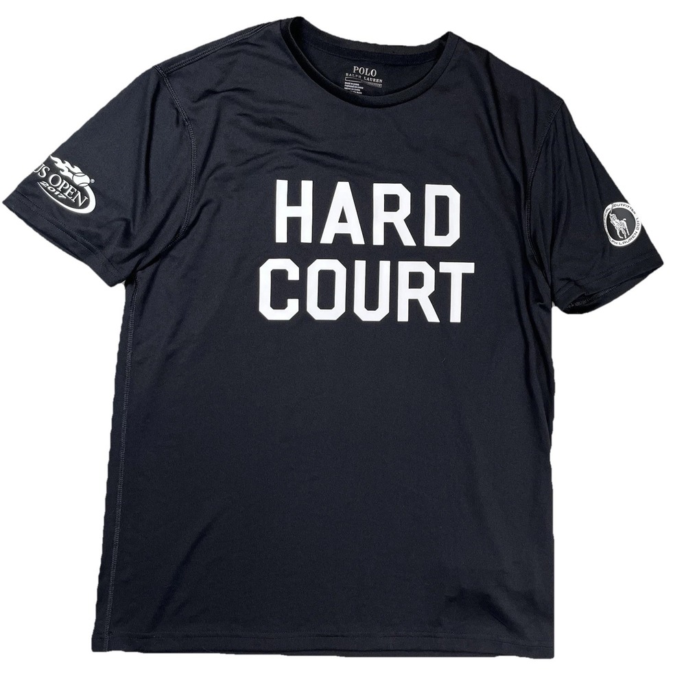 Polo Ralph Lauren 2017 US Open Tennis NYC Hard Court Black T-Shirt Men's Sz S